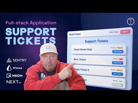 NextJS + Postgres and Error Monitoring  - Full Stack Support Ticketing System